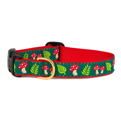 Mushrooms Wide Dog Collar